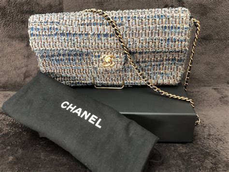 chanel blue tweed bag|chanel tweed bag 2022.